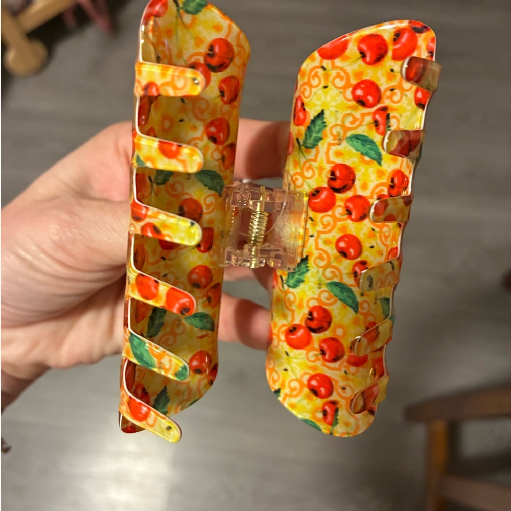 Anthropologie classic Cherry Hair Claw Clip